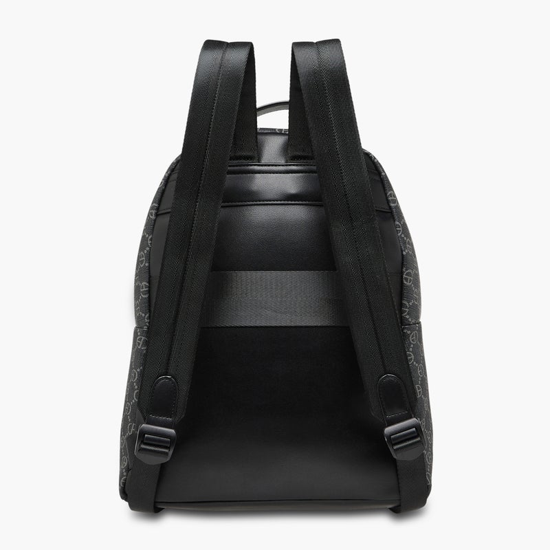 CHRISBELLA Monogram Print Backpack with Adjustable Straps and Zip Closure - 30x19x36 cms - Image 4